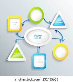 color the block the scheme with shooters consisting of squares, ovals, circles and rectangles a vector