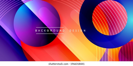Color block vector abstract background, dynamic shapes on color gradient. Trendy geometric abstract background for your text, logo or graphics