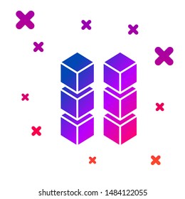 Color Blockchain technology icon isolated on white background. Cryptocurrency data. Abstract geometric block chain network technology business. Gradient random dynamic shapes. Vector Illustration
