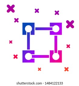 Color Blockchain technology icon isolated on white background. Cryptocurrency data. Abstract geometric block chain network technology business. Gradient random dynamic shapes. Vector Illustration