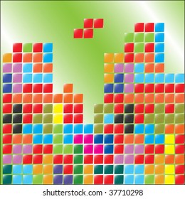 color blocks, tetris, cube