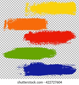 Color Blots Set, Isolated on Transparent Background, With Gradient Mesh, Vector Illustration