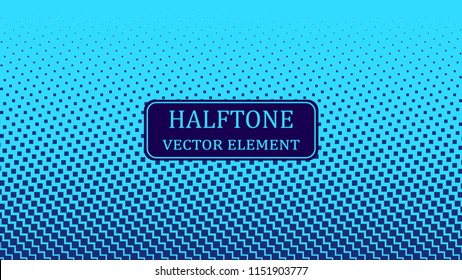 Color blue gradient halftone. Abstract halftone background. Vector illustration. Black circles.