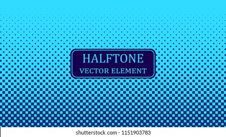 Color blue gradient halftone. Abstract halftone background. Vector illustration. Black circles.