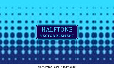 Color blue gradient halftone. Abstract halftone background. Vector illustration. Black circles.