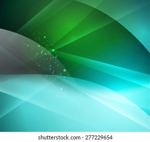 Color blue, green and light, waves and lines. Abstract background