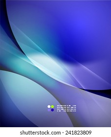 Color blue and light, waves and lines. Abstract background