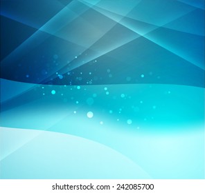 Color blue and light, waves and lines. Abstract background