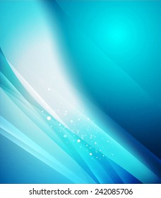 Color blue and light, waves and lines. Abstract background