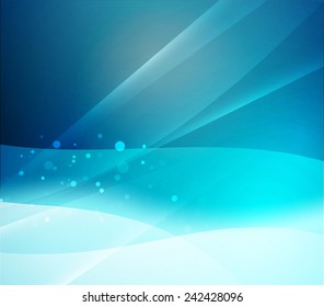 Color blue and light, waves and lines. Abstract background