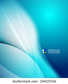 Color blue and light, waves and lines. Abstract background
