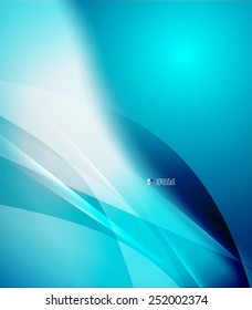 Color blue and light, waves and lines. Abstract background