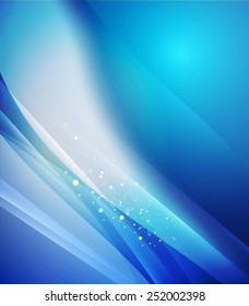 Color blue and light, waves and lines. Abstract background