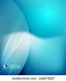 Color blue and light, waves and lines. Abstract background