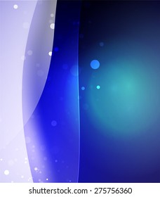 Color blue and light, waves and lines. Abstract background