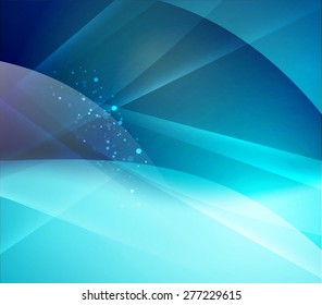 Color blue and light, waves and lines. Abstract background
