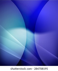 Color blue and light, waves and lines. Abstract background