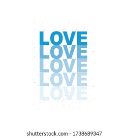 color blue text line love heart polka pattern tee illustration art vector