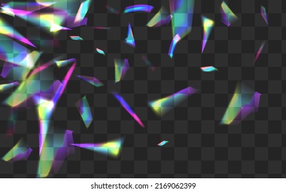 Color Blur Vector Transparent Background. Shiny Glitch Digital Wallpaper. Rainbow Cristal Laser Branch. Glow Christmas Flash Template.