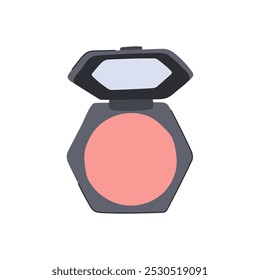 couleur blush compact cartoon. scintillement de la palette, lueur mate, mettre en évidence contour couleur blush compact signe. illustration vectorielle de symbole isolé