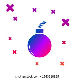 Color Bomb ready to explode icon isolated on white background. Gradient random dynamic shapes. Vector Illustration