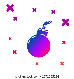 Color Bomb ready to explode icon isolated on white background. Happy Halloween party. Gradient random dynamic shapes. Vector Illustration