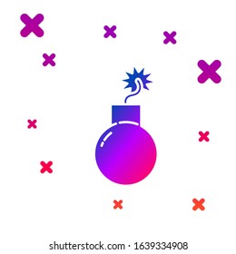 Color Bomb ready to explode icon isolated on white background. Gradient random dynamic shapes. Vector Illustration