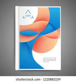 Color book design with abstract lines and waves