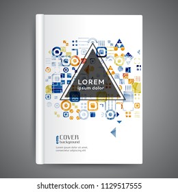 Color book design with geometric elements