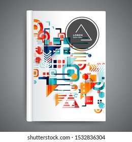Color book design with geometric elements