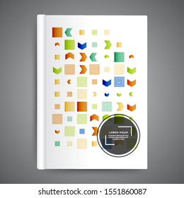 Color book design with geometric elements