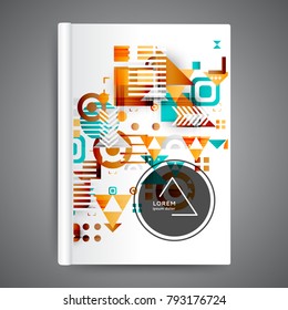Color book design with geometric elements