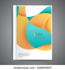 Color book design template with abstract lines and waves