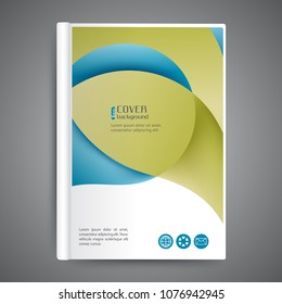 Color book design template with abstract lines and waves
