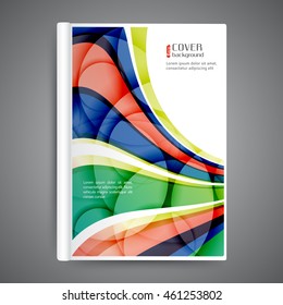 Color book design template. Annual report design. Cover design with abstract lines and waves