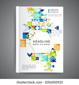 Color book design template with geometric elements