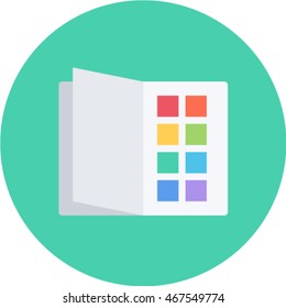 color book flat circle icon