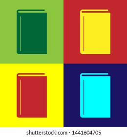 Color Book icon isolated on color background.  Vector Illustration