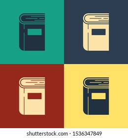 Color Book icon isolated on color background. Vintage style drawing. Vector Illustration
