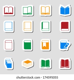 Color Book icon set as Labes