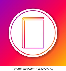Color Book line icon isolated on color background. Circle white button. Vector Illustration