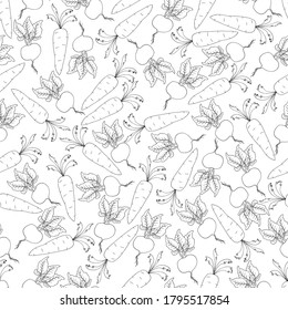 color book Wallpaper seamless pattern vegetables - carrots, beets