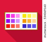 Color booklet icon. Flat illustration of color booklet vector icon for web design
