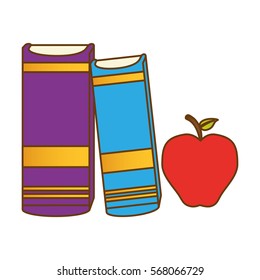 color books next to an apple icon image design