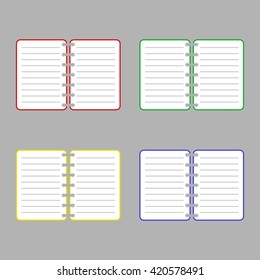 Color books. Color books set. Color books on a gray background. Vector illustration