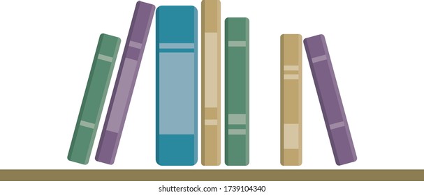Color books stend on shelf