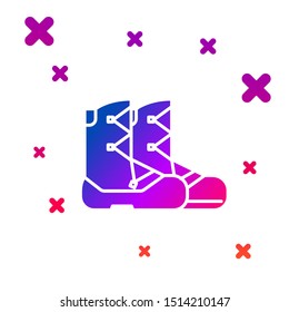 Color Boots icon isolated on white background. Gradient random dynamic shapes. Vector Illustration