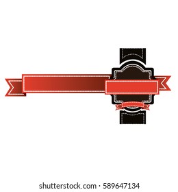 color border with long ribbon decorative icon, vector illustraction design