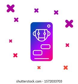 Color Bot icon isolated on white background. Robot icon. Gradient random dynamic shapes. Vector Illustration