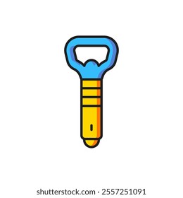 Color Bottle opener icon isolated on white background. Flat filled outline style with shadow. Vector